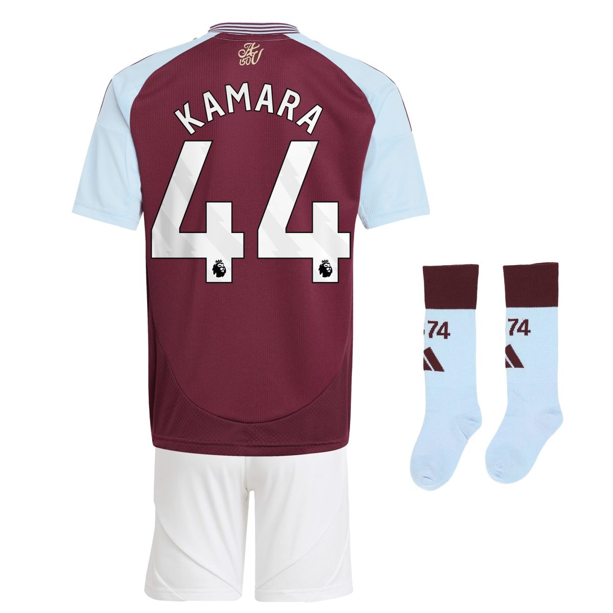 Explore the aston villa adidas home mini kit 2024-25 with kamara 44 printing Collection of Aston Villa jerseys. Authentic, high-quality football shirts for every supporter, available worldwide.