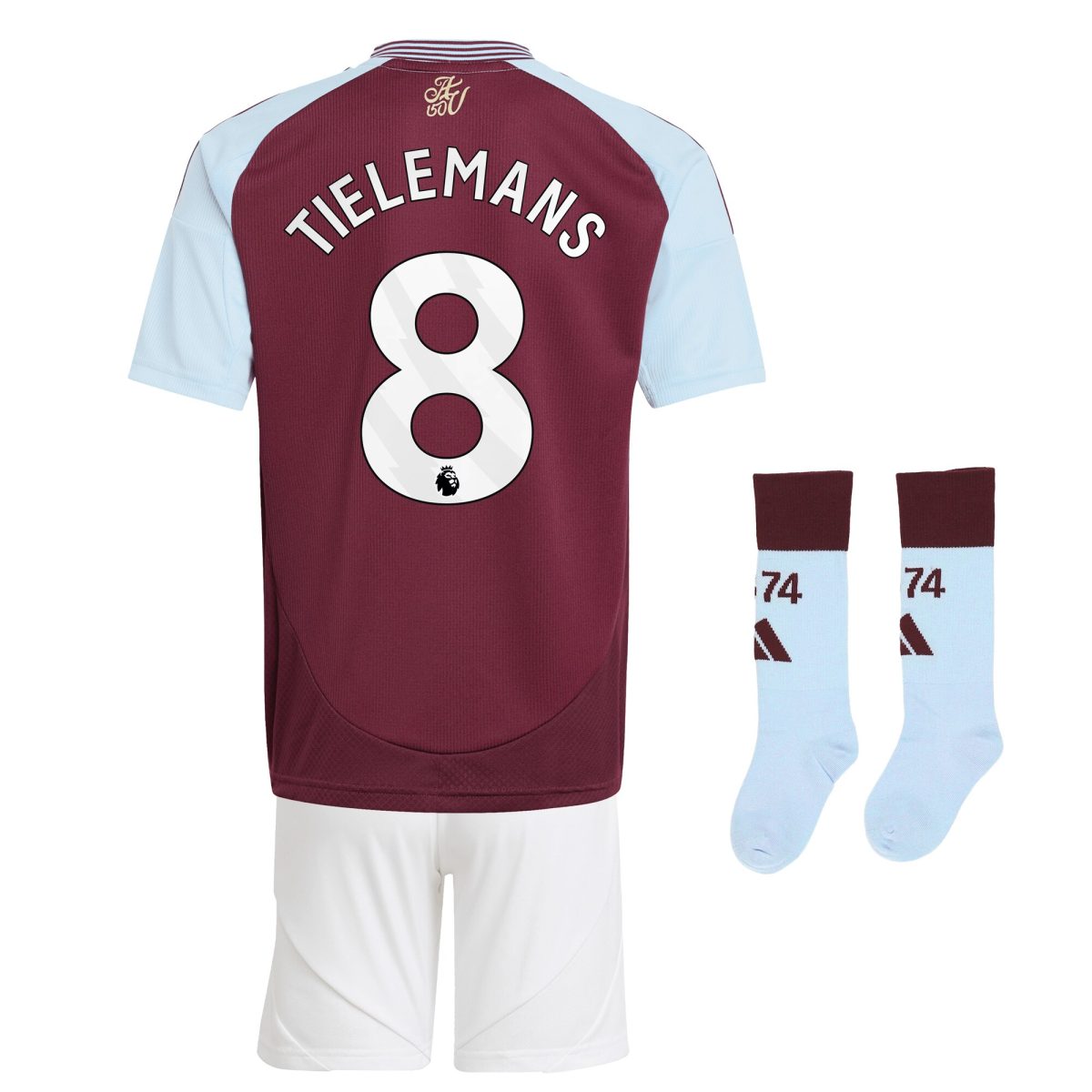 Explore the aston villa adidas home mini kit 2024-25 with tielemans 8 printing Collection of Aston Villa jerseys. Authentic, high-quality football shirts for every supporter, available worldwide.