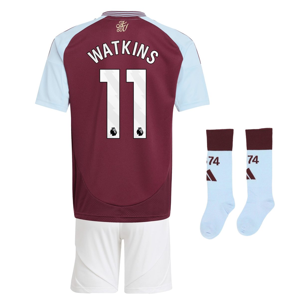 Explore the aston villa adidas home mini kit 2024-25 with watkins 11 printing Collection of Aston Villa jerseys. Authentic, high-quality football shirts for every supporter, available worldwide.