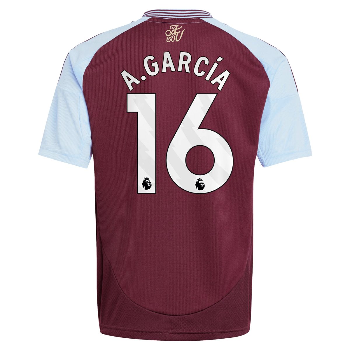 Explore the aston villa adidas home shirt 2024-25 – kids with a.garcía 16 printing Collection of Aston Villa jerseys. Authentic, high-quality football shirts for every supporter, available worldwide.