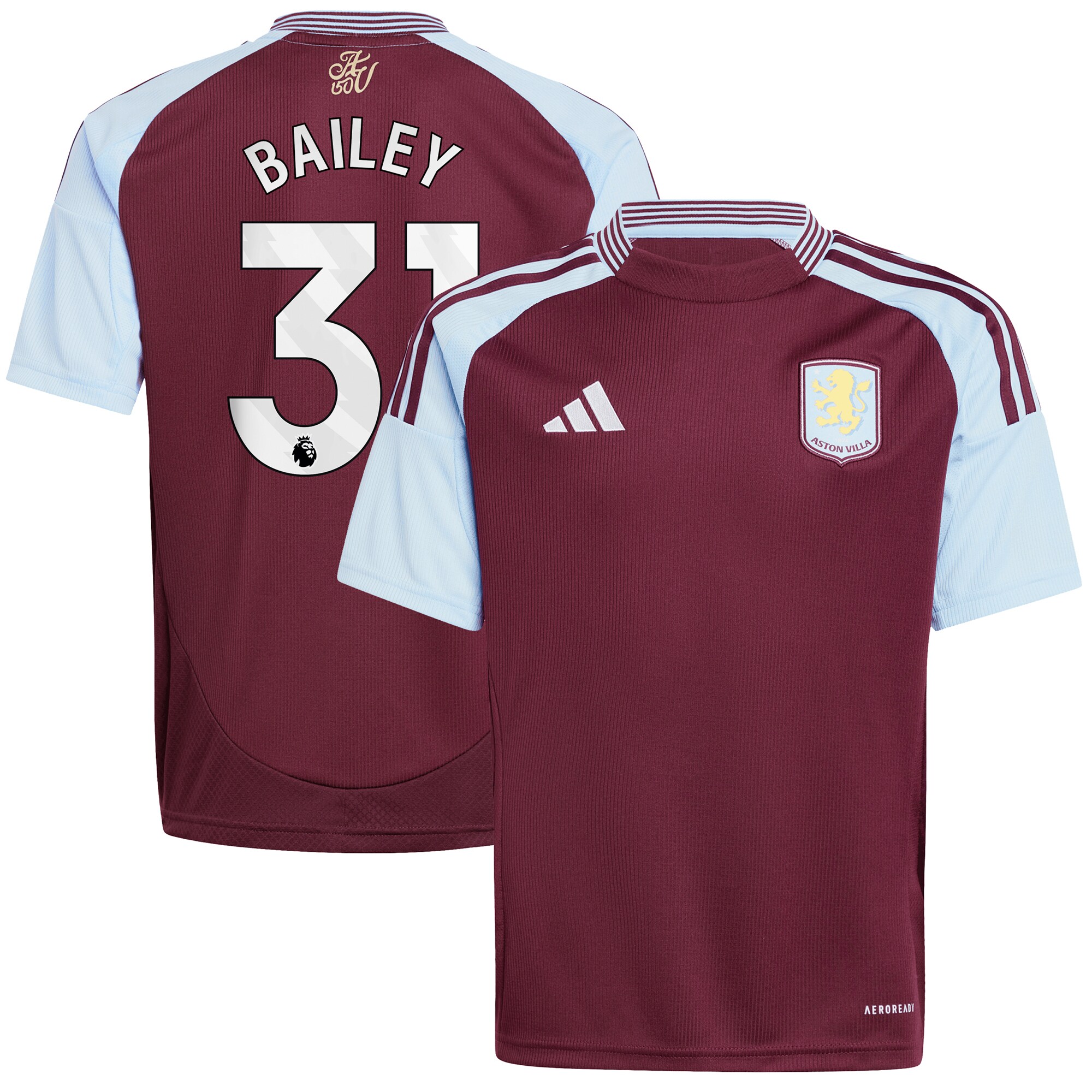 Explore the aston villa adidas home shirt 2024-25 – kids with bailey 31 printing Collection of Aston Villa jerseys. Authentic, high-quality football shirts for every supporter, available worldwide.