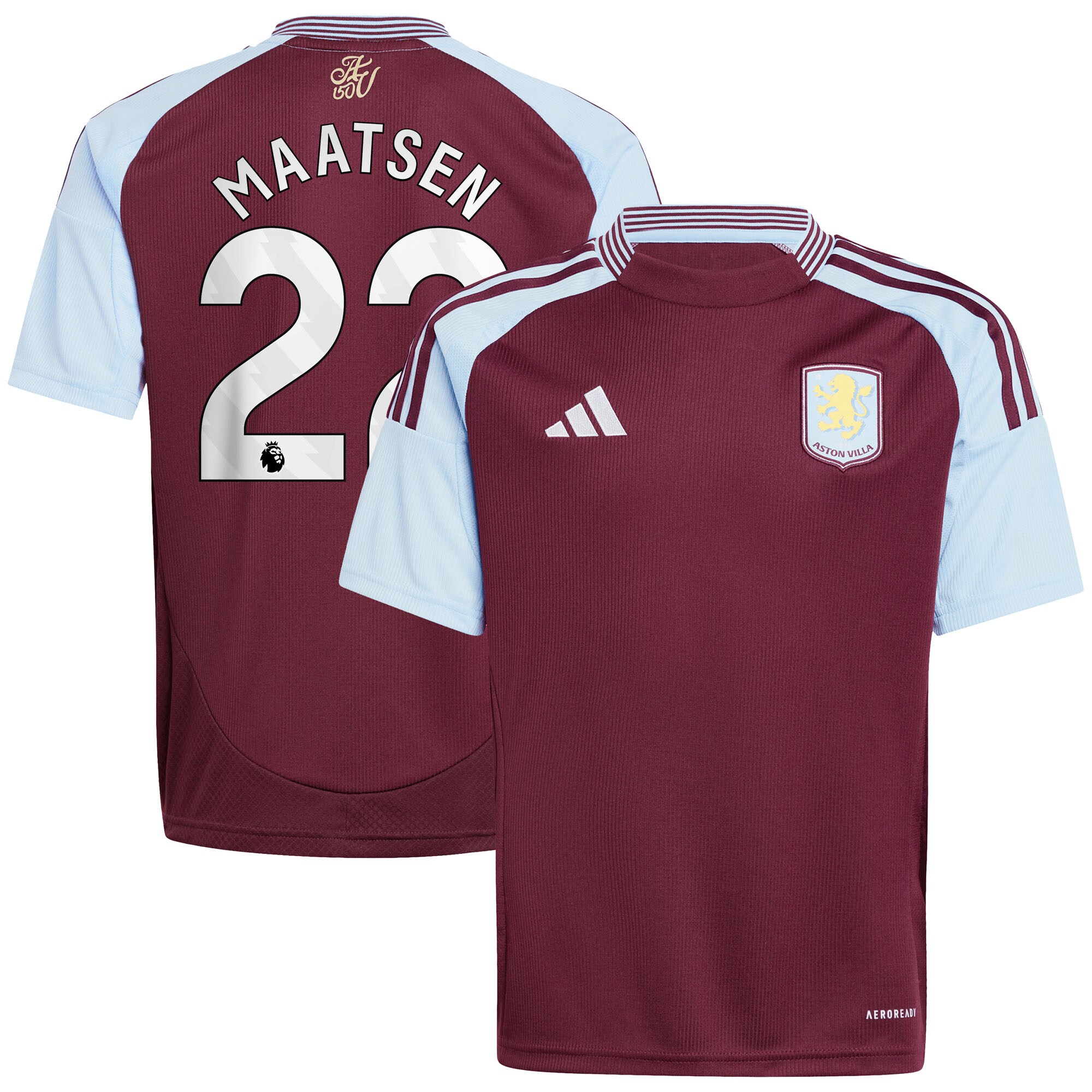 Explore the aston villa adidas home shirt 2024-25 – kids with maatsen 22 printing Collection of Aston Villa jerseys. Authentic, high-quality football shirts for every supporter, available worldwide.