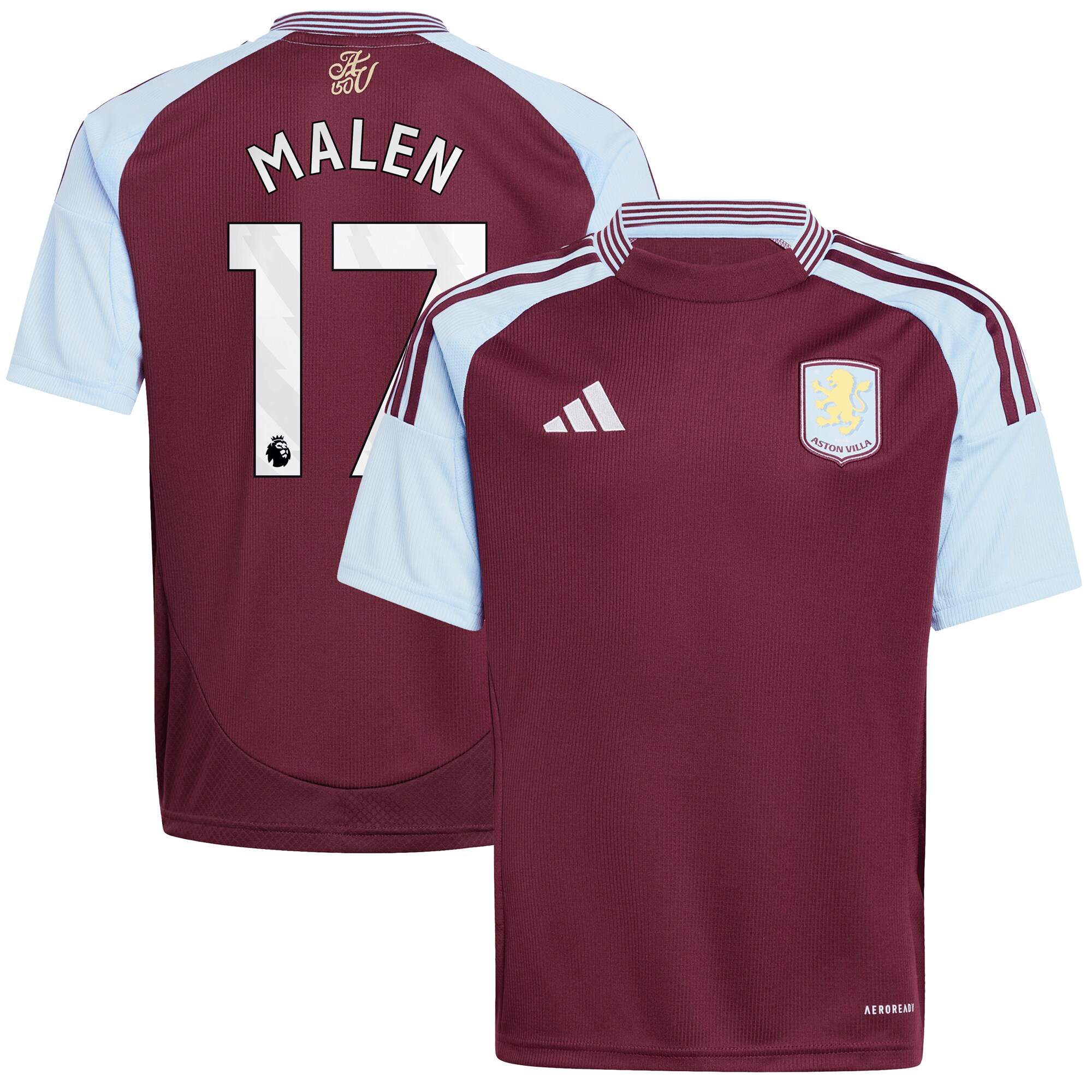 Explore the aston villa adidas home shirt 2024-25 – kids with malen 17 printing Collection of Aston Villa jerseys. Authentic, high-quality football shirts for every supporter, available worldwide.