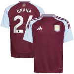 Explore the aston villa adidas home shirt 2024-25 – kids with onana 24 printing Collection of Aston Villa jerseys. Authentic, high-quality football shirts for every supporter, available worldwide.