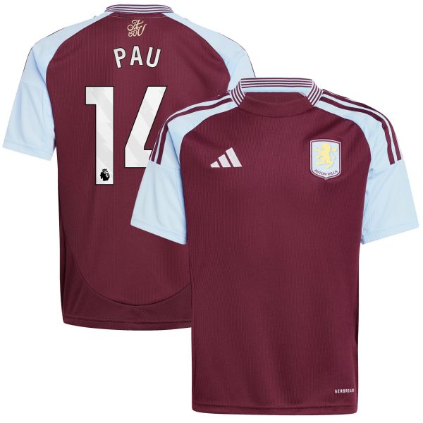Explore the aston villa adidas home shirt 2024-25 – kids with pau 14 printing Collection of Aston Villa jerseys. Authentic, high-quality football shirts for every supporter, available worldwide.