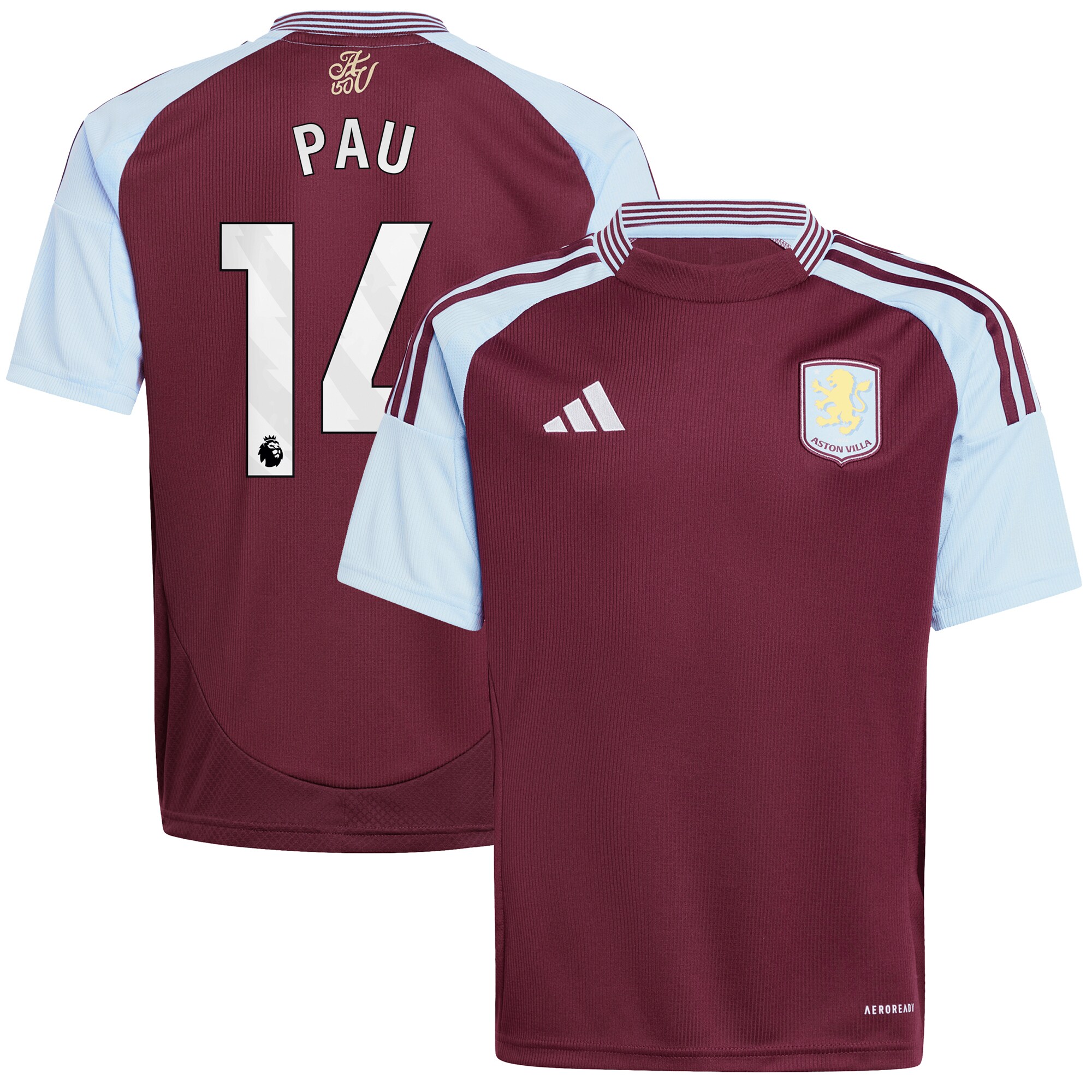 Explore the aston villa adidas home shirt 2024-25 – kids with pau 14 printing Collection of Aston Villa jerseys. Authentic, high-quality football shirts for every supporter, available worldwide.