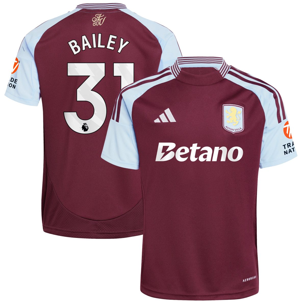 Explore the aston villa adidas home shirt 2024-25 with bailey 31 printing Collection of Aston Villa jerseys. Authentic, high-quality football shirts for every supporter, available worldwide.