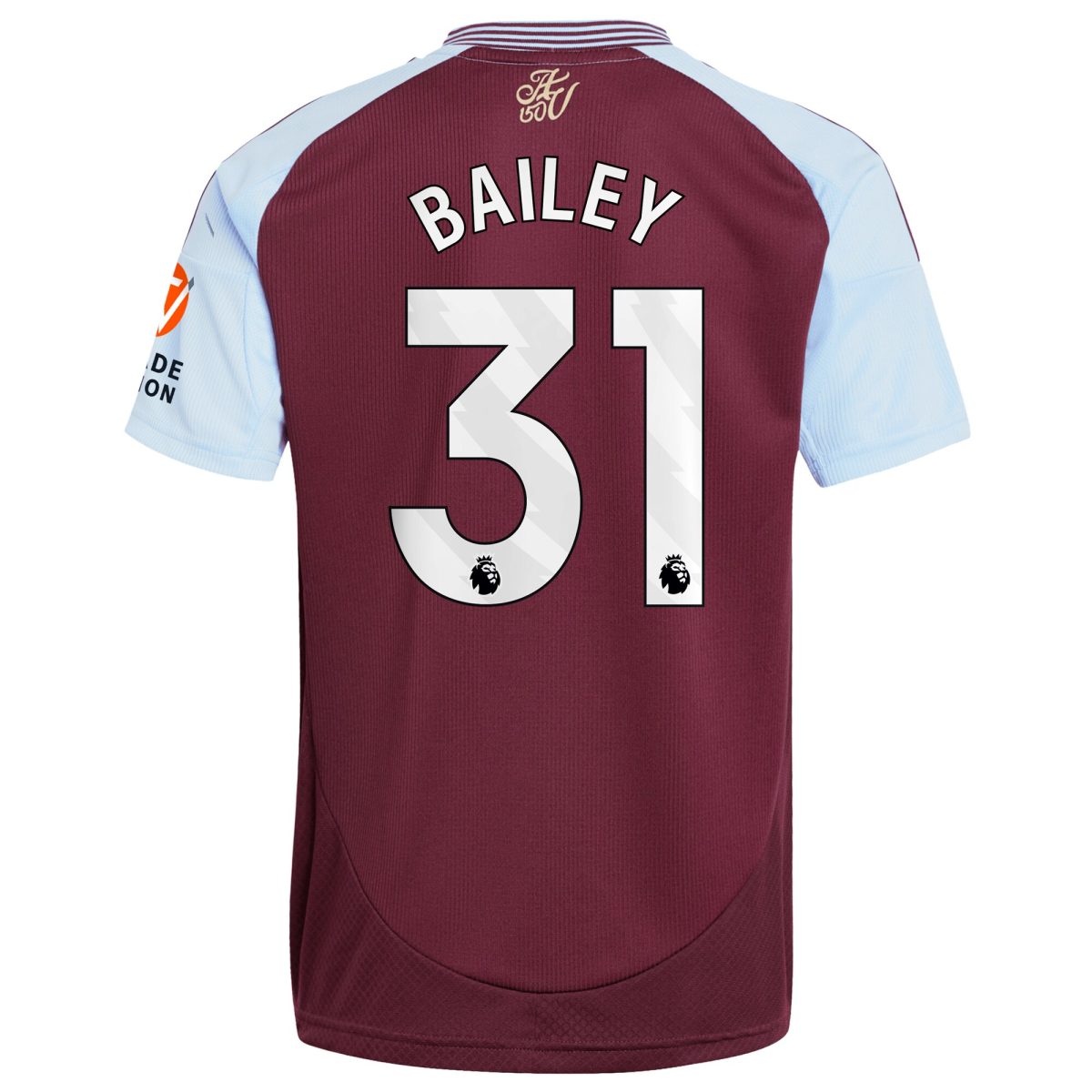 Explore the aston villa adidas home shirt 2024-25 with bailey 31 printing Collection of Aston Villa jerseys. Authentic, high-quality football shirts for every supporter, available worldwide.
