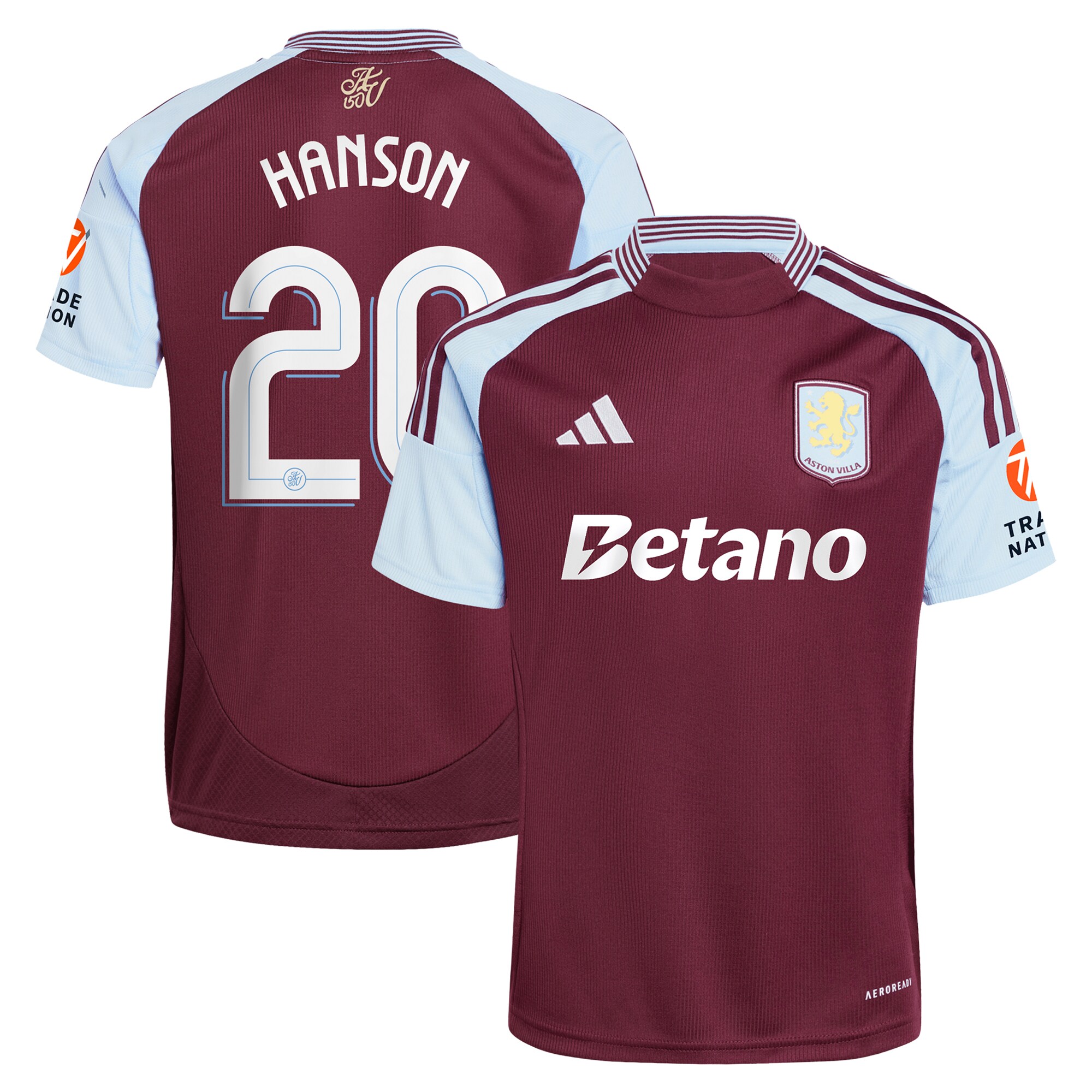 Explore the aston villa adidas home shirt 2024-25 with hanson 20 cup printing Collection of Aston Villa jerseys. Authentic, high-quality football shirts for every supporter, available worldwide.