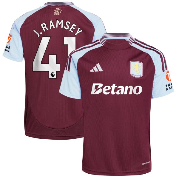 Explore the aston villa adidas home shirt 2024-25 with j. ramsey 41 printing Collection of Aston Villa jerseys. Authentic, high-quality football shirts for every supporter, available worldwide.