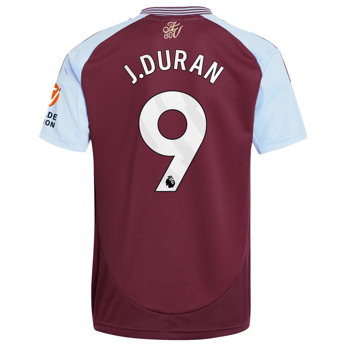 Explore the aston villa adidas home shirt 2024-25 with j.duran 9 printing Collection of Aston Villa jerseys. Authentic, high-quality football shirts for every supporter, available worldwide.