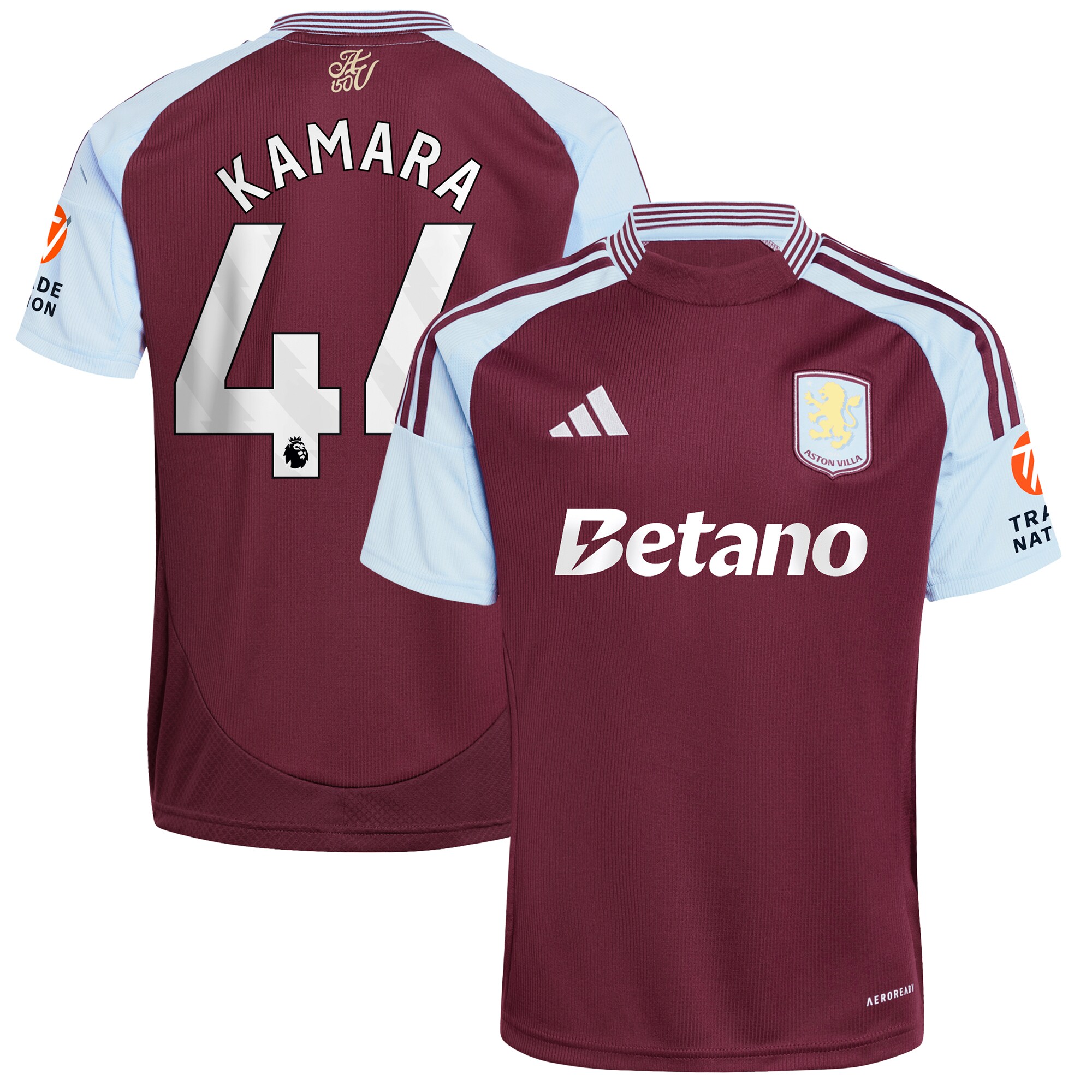 Explore the aston villa adidas home shirt 2024-25 with kamara 44 printing Collection of Aston Villa jerseys. Authentic, high-quality football shirts for every supporter, available worldwide.