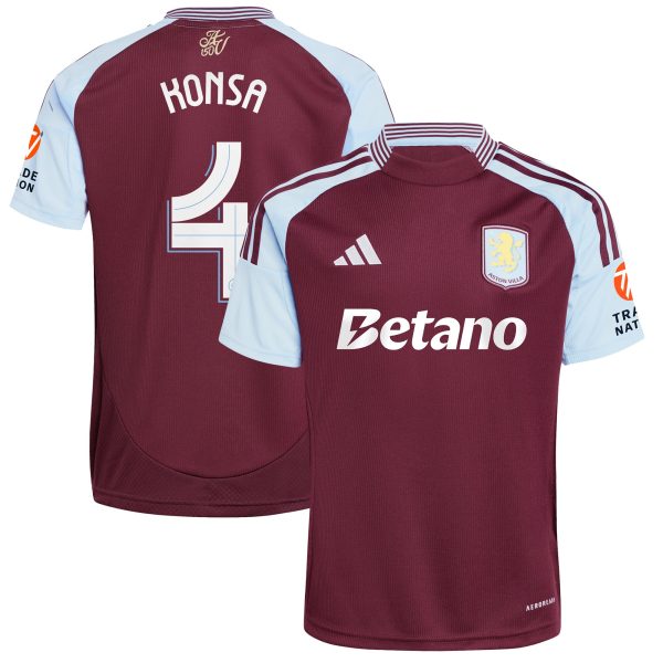 Explore the aston villa adidas home shirt 2024-25 with konsa 4 cup printing Collection of Aston Villa jerseys. Authentic, high-quality football shirts for every supporter, available worldwide.