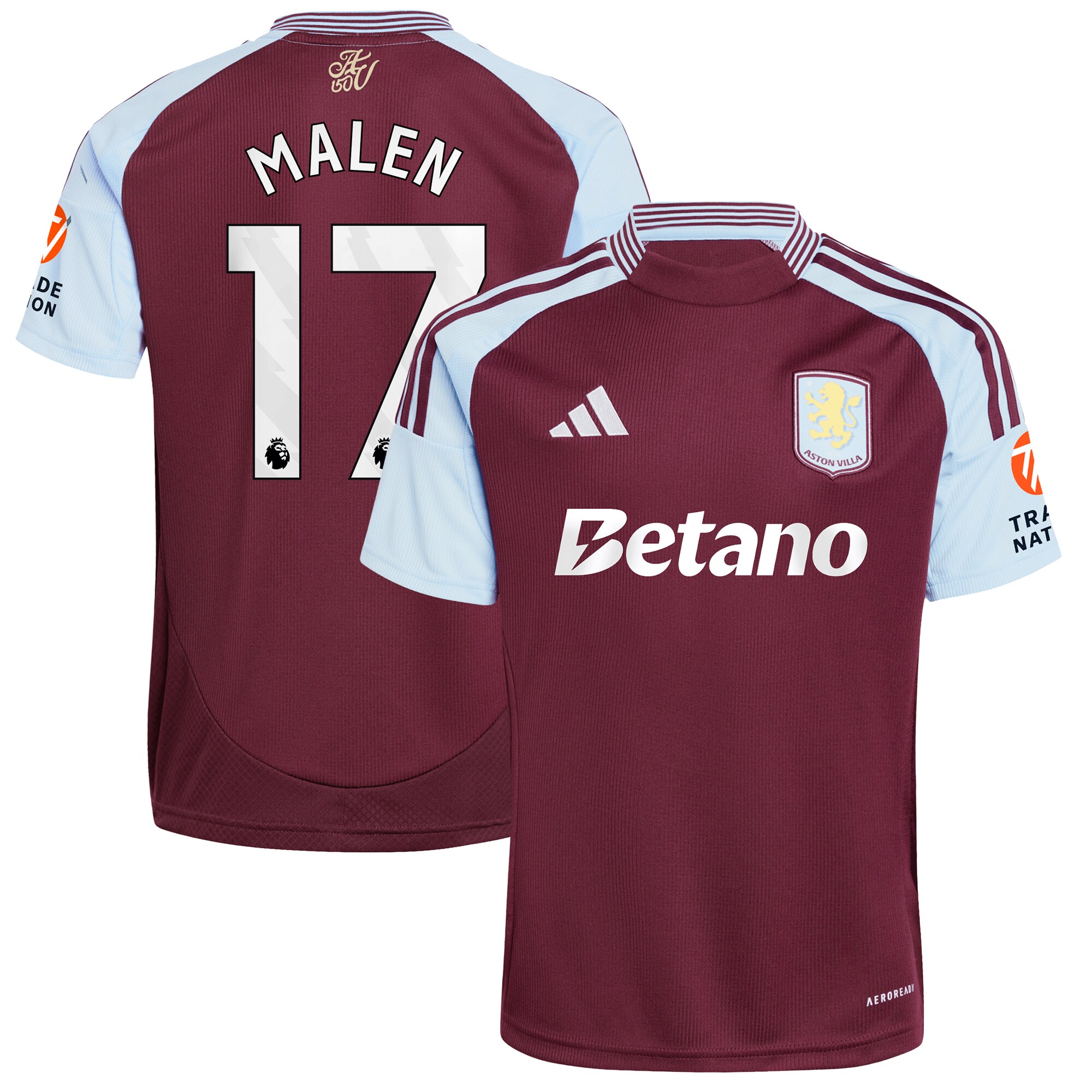 Explore the aston villa adidas home shirt 2024-25 with malen 17 printing Collection of Aston Villa jerseys. Authentic, high-quality football shirts for every supporter, available worldwide.