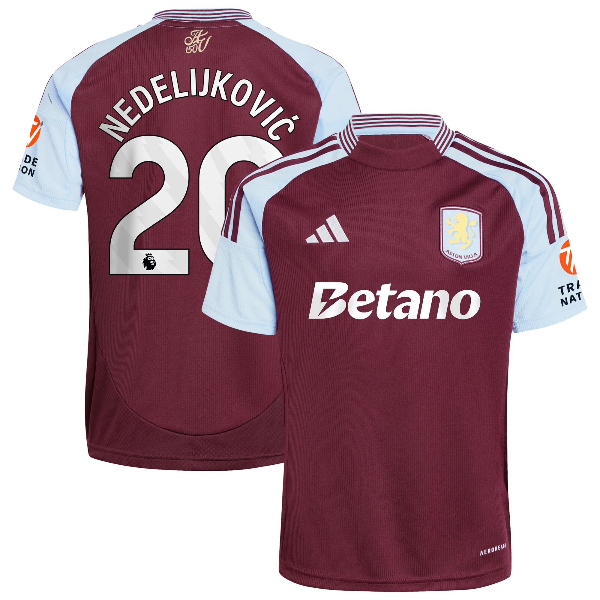 Explore the aston villa adidas home shirt 2024-25 with nedeljković 20 printing Collection of Aston Villa jerseys. Authentic, high-quality football shirts for every supporter, available worldwide.