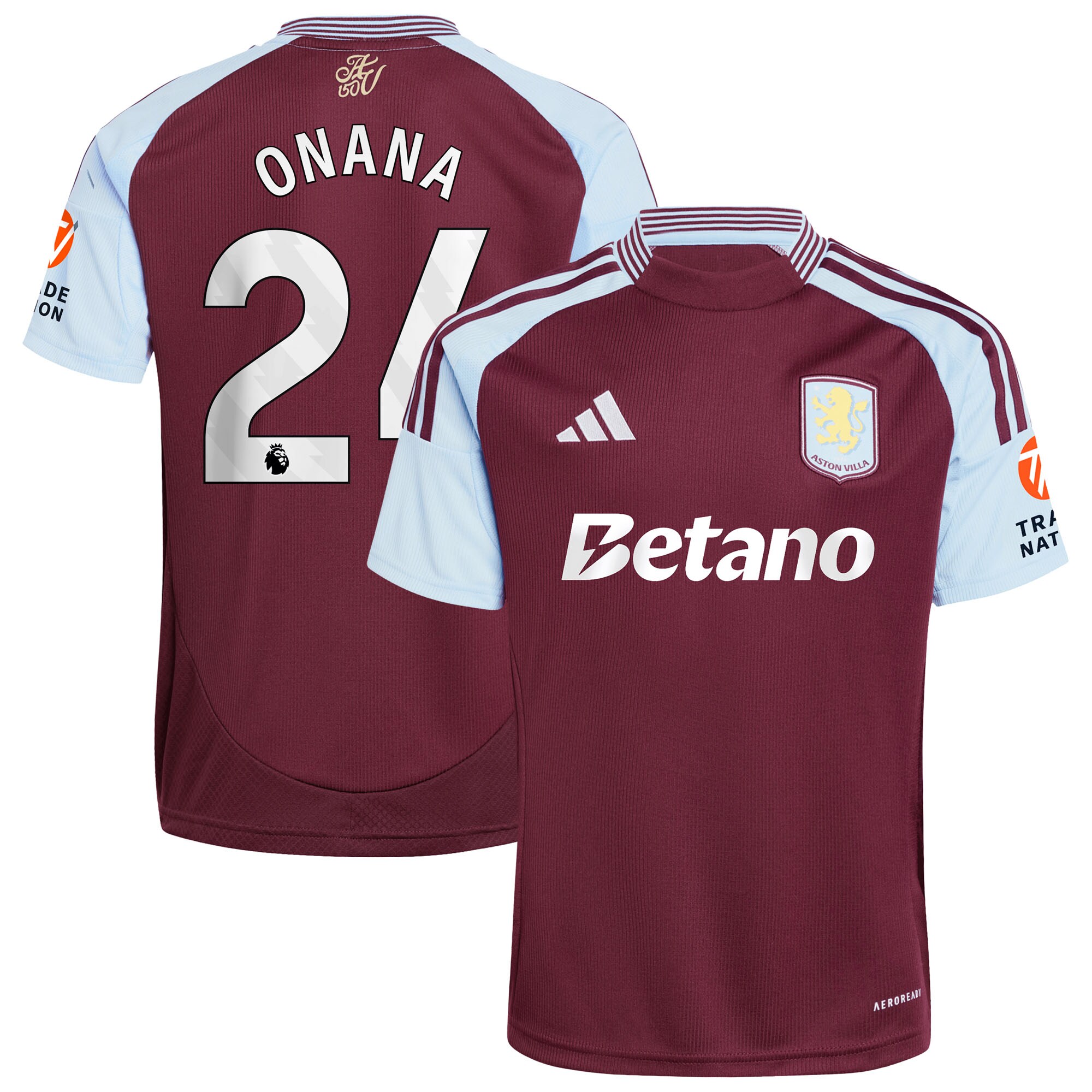 Explore the aston villa adidas home shirt 2024-25 with onana 24 printing Collection of Aston Villa jerseys. Authentic, high-quality football shirts for every supporter, available worldwide.