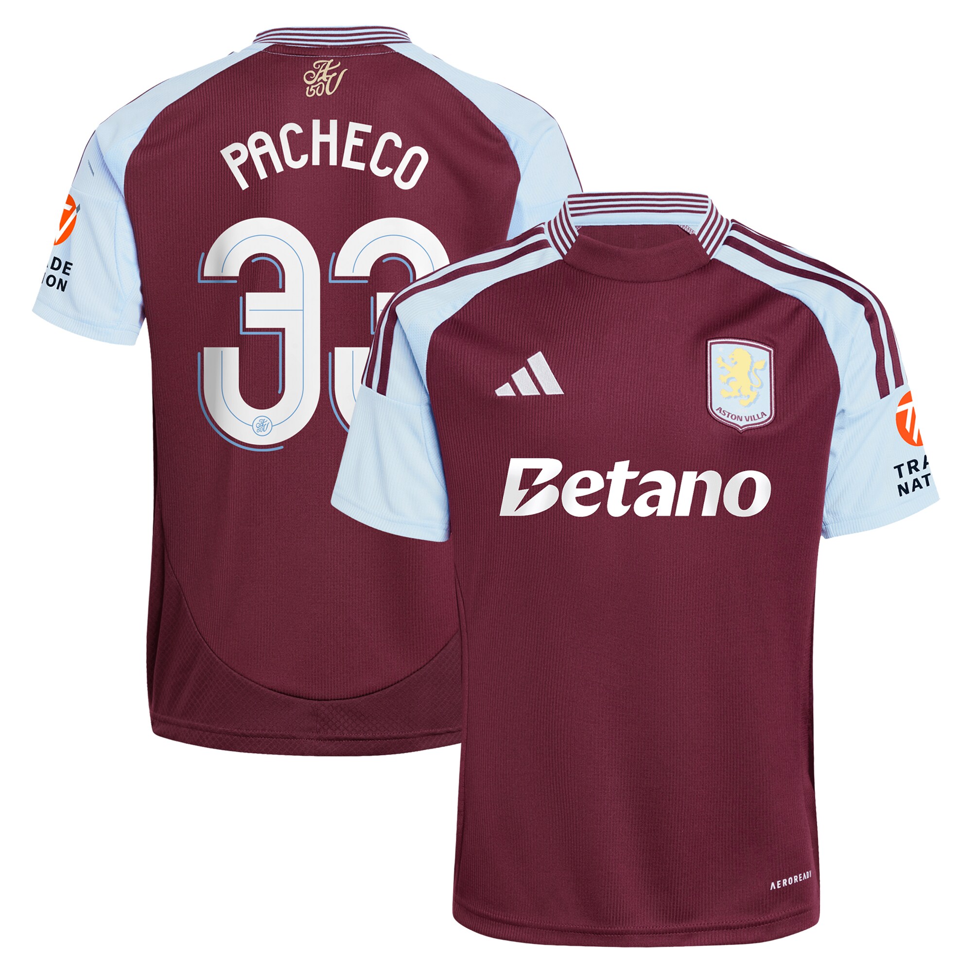 Explore the aston villa adidas home shirt 2024-25 with pacheco 33 cup printing Collection of Aston Villa jerseys. Authentic, high-quality football shirts for every supporter, available worldwide.