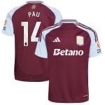 Explore the aston villa adidas home shirt 2024-25 with pau 14 printing Collection of Aston Villa jerseys. Authentic, high-quality football shirts for every supporter, available worldwide.