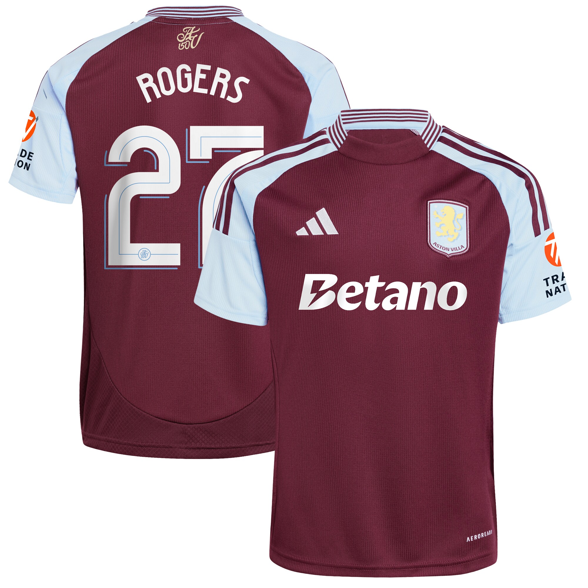 Explore the aston villa adidas home shirt 2024-25 with rogers 27 cup printing Collection of Aston Villa jerseys. Authentic, high-quality football shirts for every supporter, available worldwide.