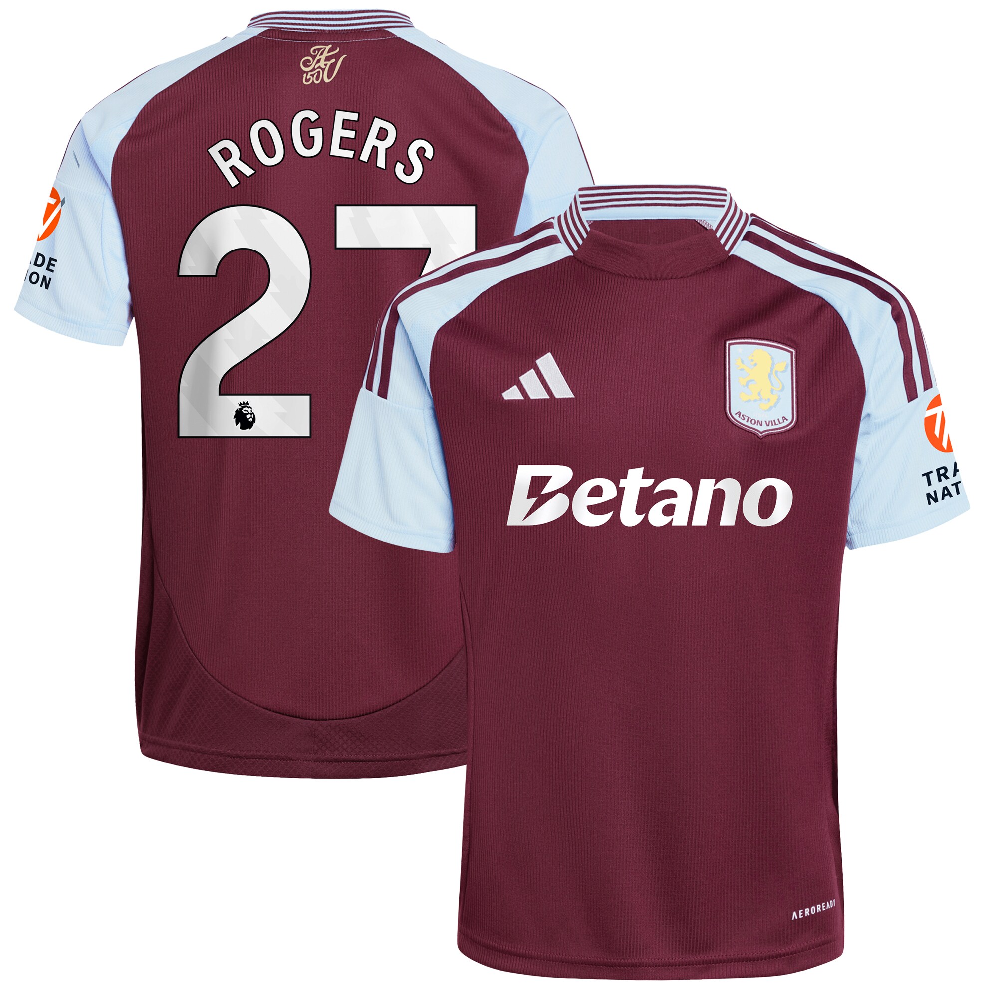 Explore the aston villa adidas home shirt 2024-25 with rogers 27 printing Collection of Aston Villa jerseys. Authentic, high-quality football shirts for every supporter, available worldwide.