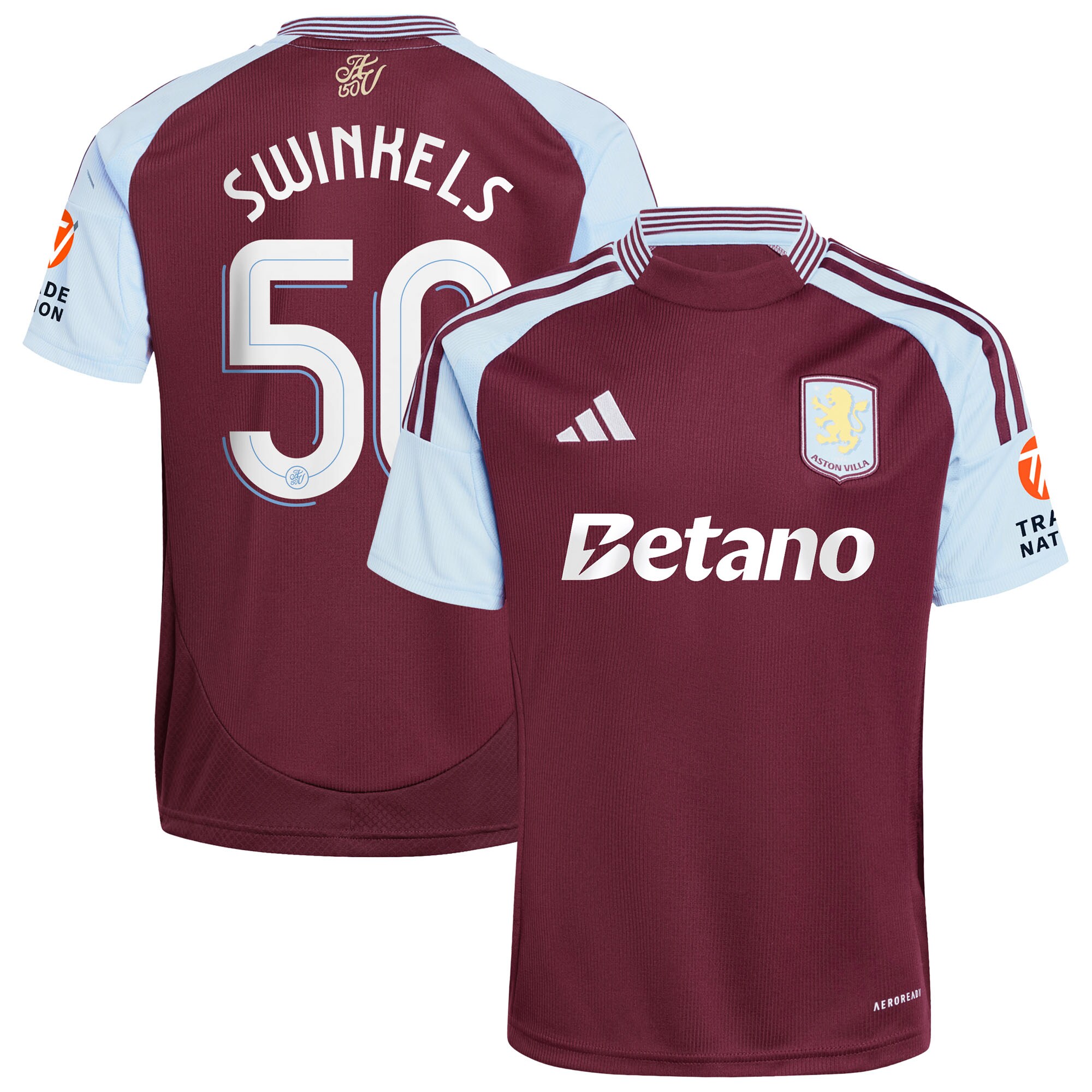 Explore the aston villa adidas home shirt 2024-25 with swinkels 50 cup printing Collection of Aston Villa jerseys. Authentic, high-quality football shirts for every supporter, available worldwide.