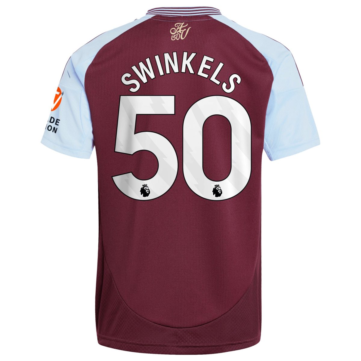 Explore the aston villa adidas home shirt 2024-25 with swinkels 50 printing Collection of Aston Villa jerseys. Authentic, high-quality football shirts for every supporter, available worldwide.
