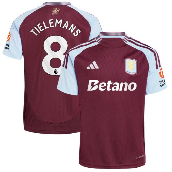 Explore the aston villa adidas home shirt 2024-25 with tielemans 8 printing Collection of Aston Villa jerseys. Authentic, high-quality football shirts for every supporter, available worldwide.