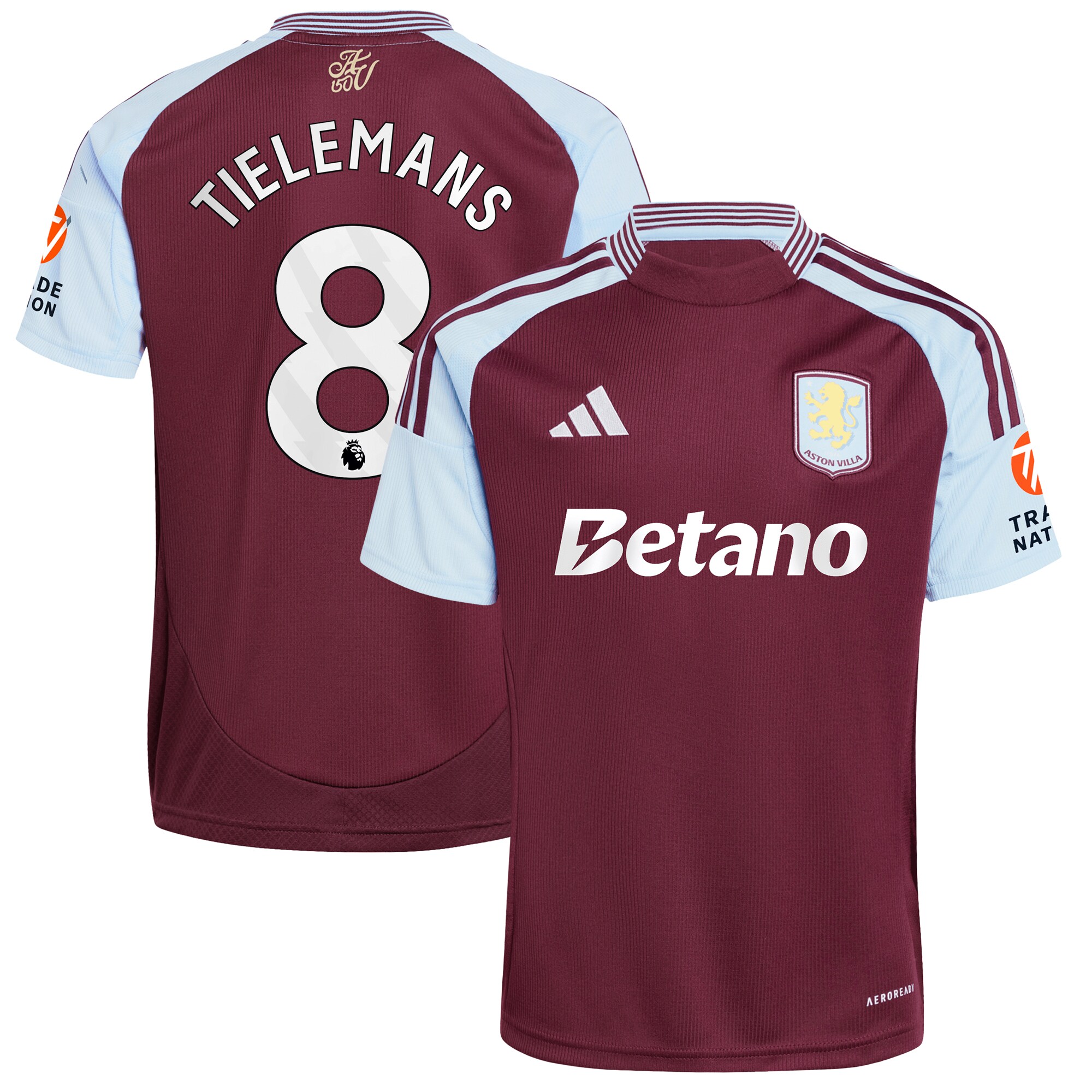 Explore the aston villa adidas home shirt 2024-25 with tielemans 8 printing Collection of Aston Villa jerseys. Authentic, high-quality football shirts for every supporter, available worldwide.