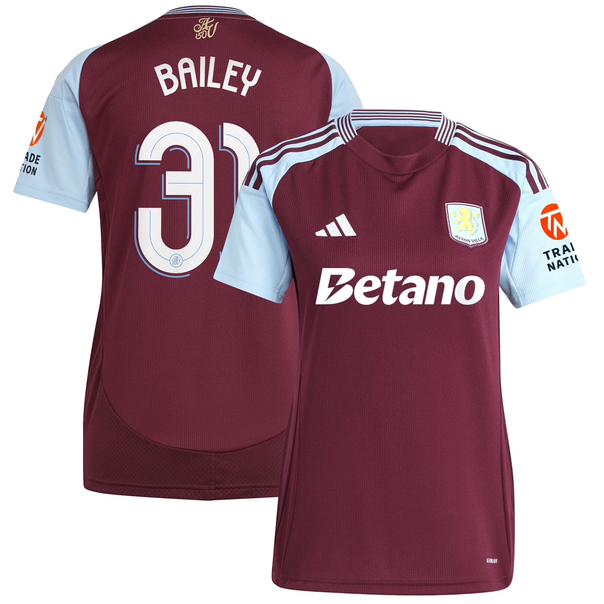 Explore the aston villa adidas home shirt 2024-25 – womens with bailey 31 cup printing Collection of Aston Villa jerseys. Authentic, high-quality football shirts for every supporter, available worldwide.