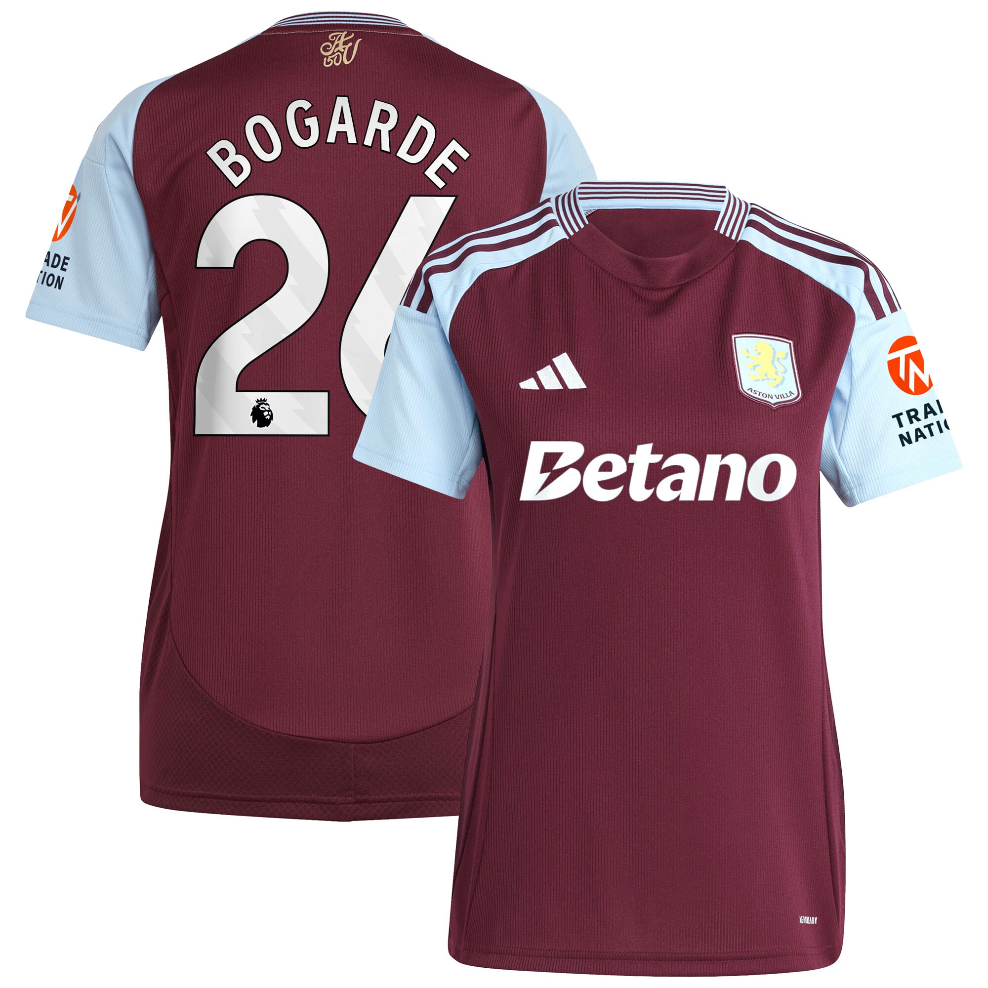 Explore the aston villa adidas home shirt 2024-25 – womens with bogarde 26 printing Collection of Aston Villa jerseys. Authentic, high-quality football shirts for every supporter, available worldwide.