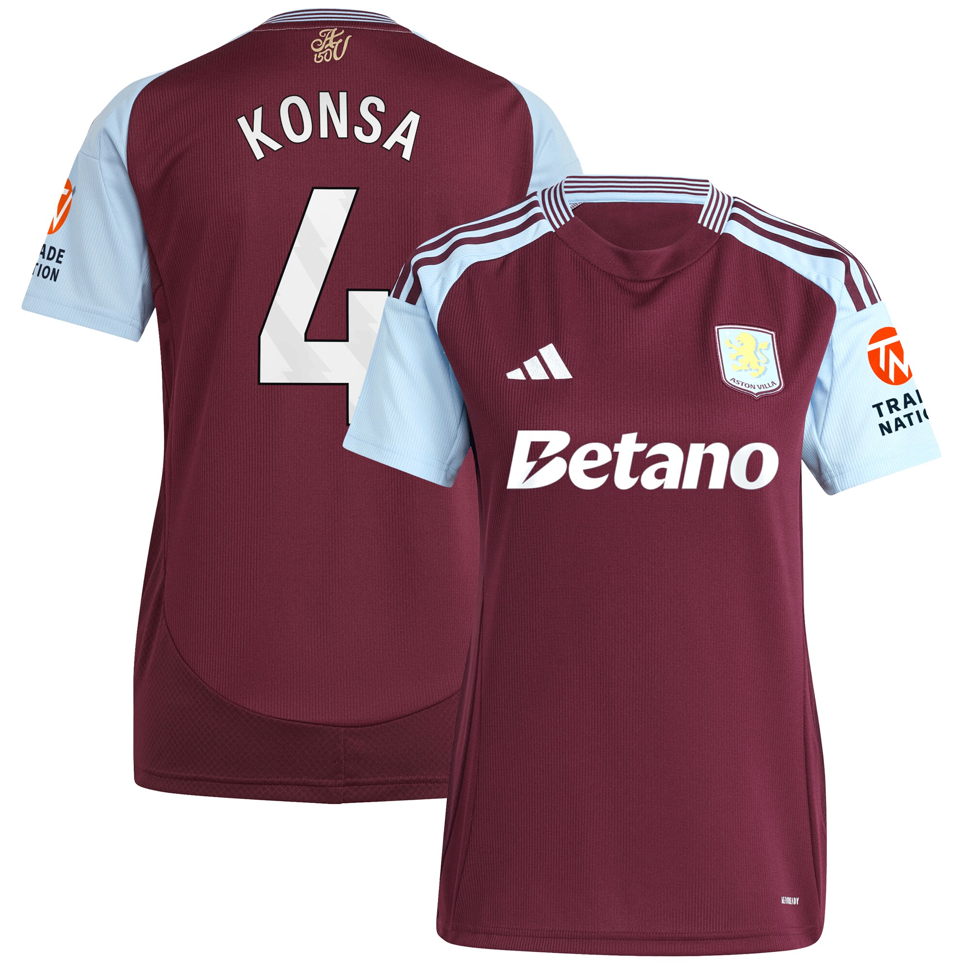 Explore the aston villa adidas home shirt 2024-25 – womens with konsa 4 printing Collection of Aston Villa jerseys. Authentic, high-quality football shirts for every supporter, available worldwide.