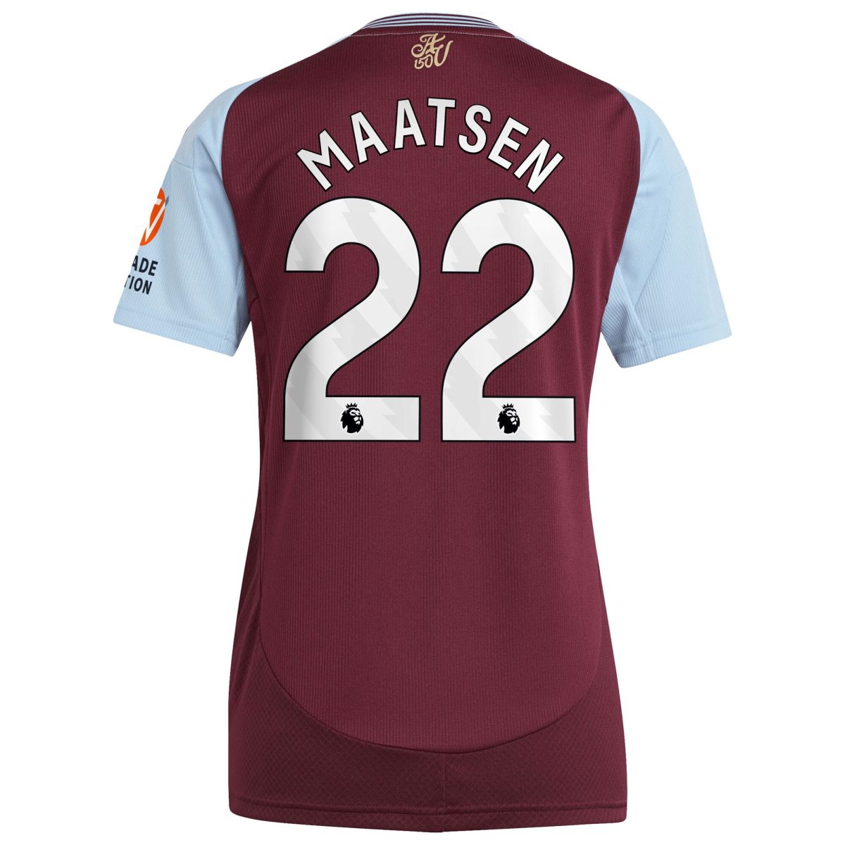 Explore the aston villa adidas home shirt 2024-25 – womens with maatsen 22 printing Collection of Aston Villa jerseys. Authentic, high-quality football shirts for every supporter, available worldwide.