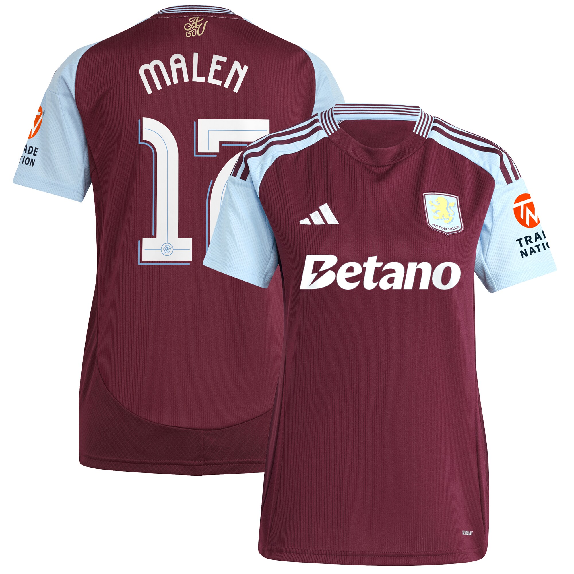 Explore the aston villa adidas home shirt 2024-25 – womens with malen 17 cup printing Collection of Aston Villa jerseys. Authentic, high-quality football shirts for every supporter, available worldwide.