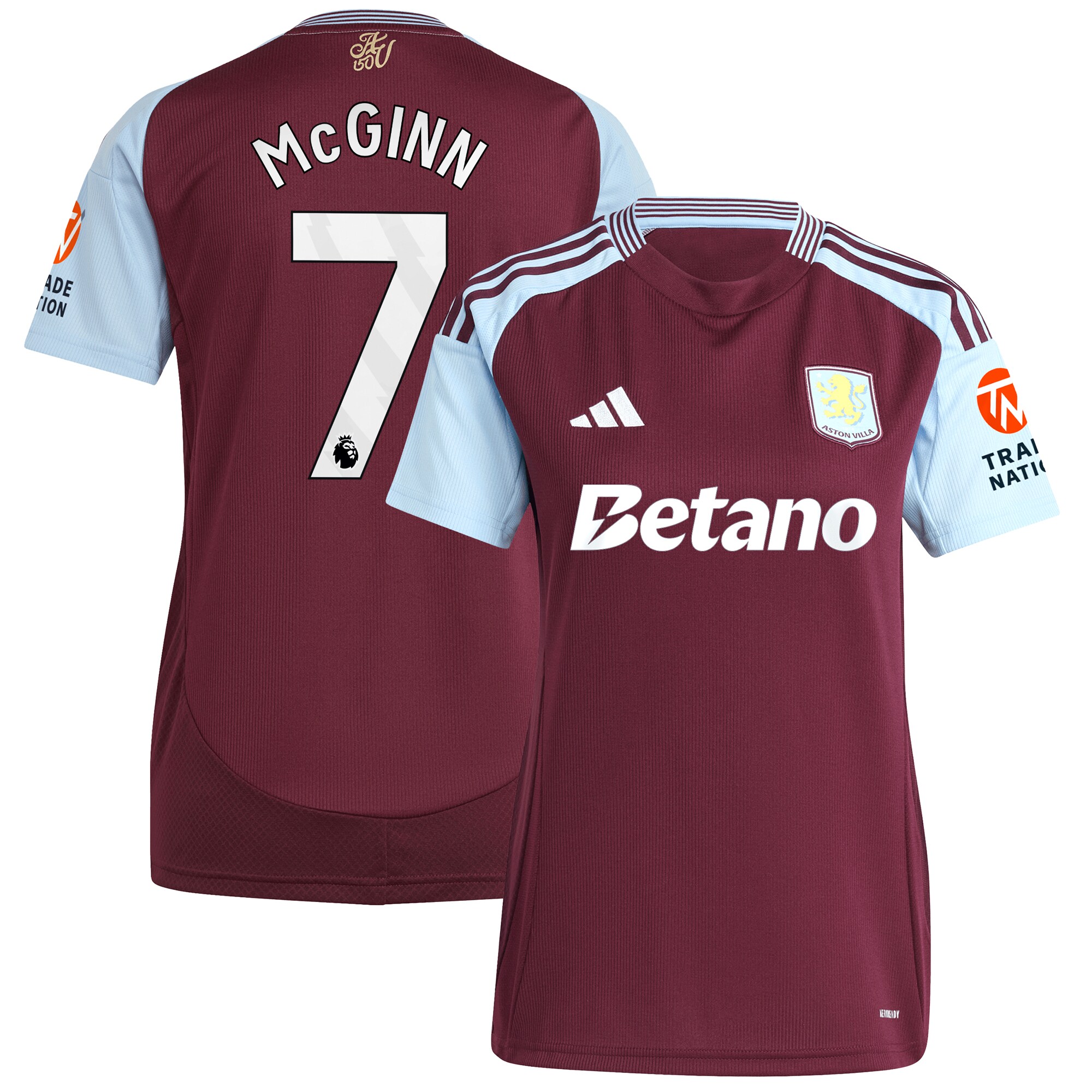 Explore the aston villa adidas home shirt 2024-25 – womens with mcginn 7 printing Collection of Aston Villa jerseys. Authentic, high-quality football shirts for every supporter, available worldwide.