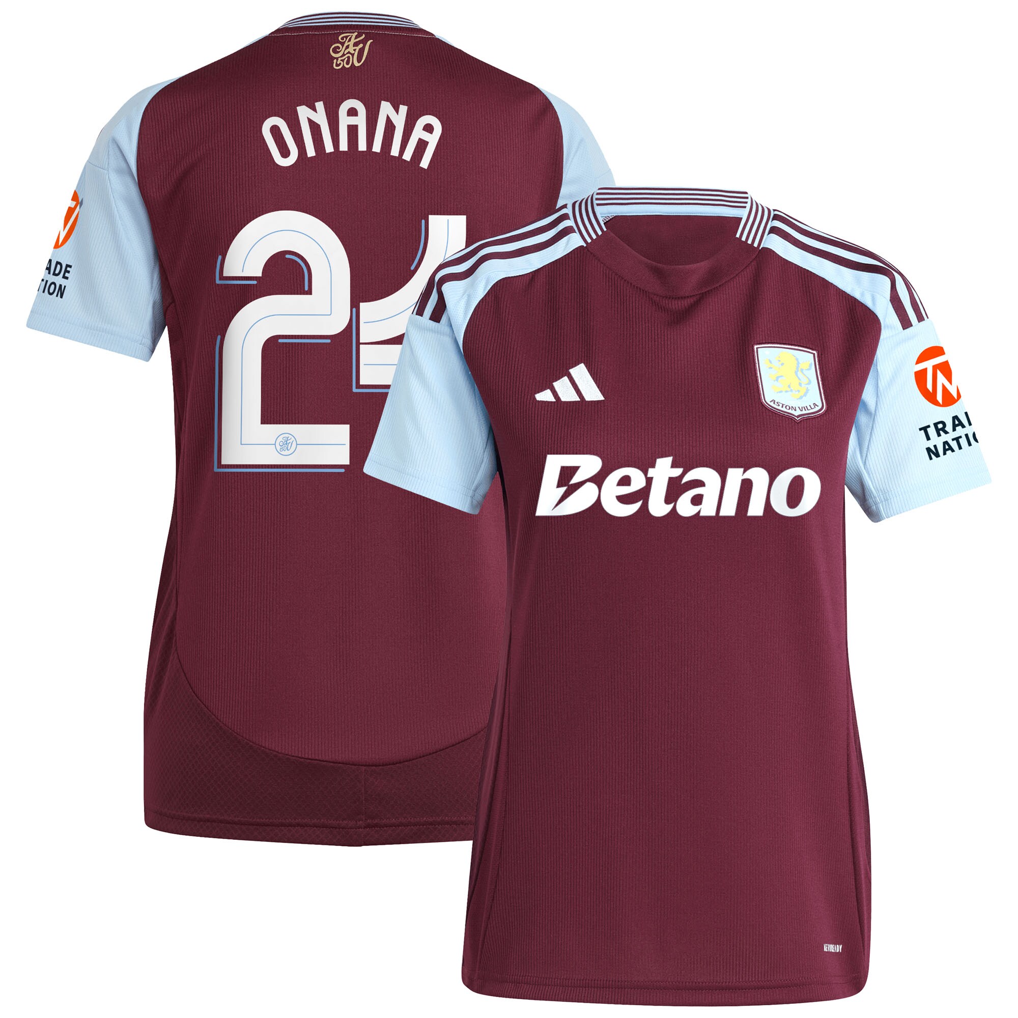 Explore the aston villa adidas home shirt 2024-25 – womens with onana 24 cup printing Collection of Aston Villa jerseys. Authentic, high-quality football shirts for every supporter, available worldwide.