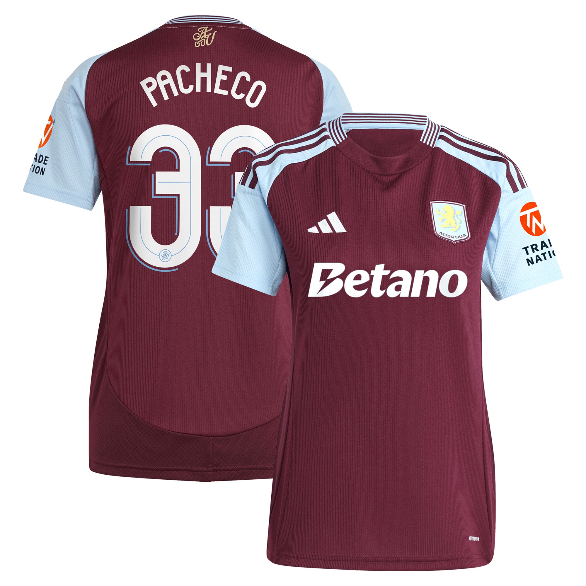 Explore the aston villa adidas home shirt 2024-25 – womens with pacheco 33 cup printing Collection of Aston Villa jerseys. Authentic, high-quality football shirts for every supporter, available worldwide.