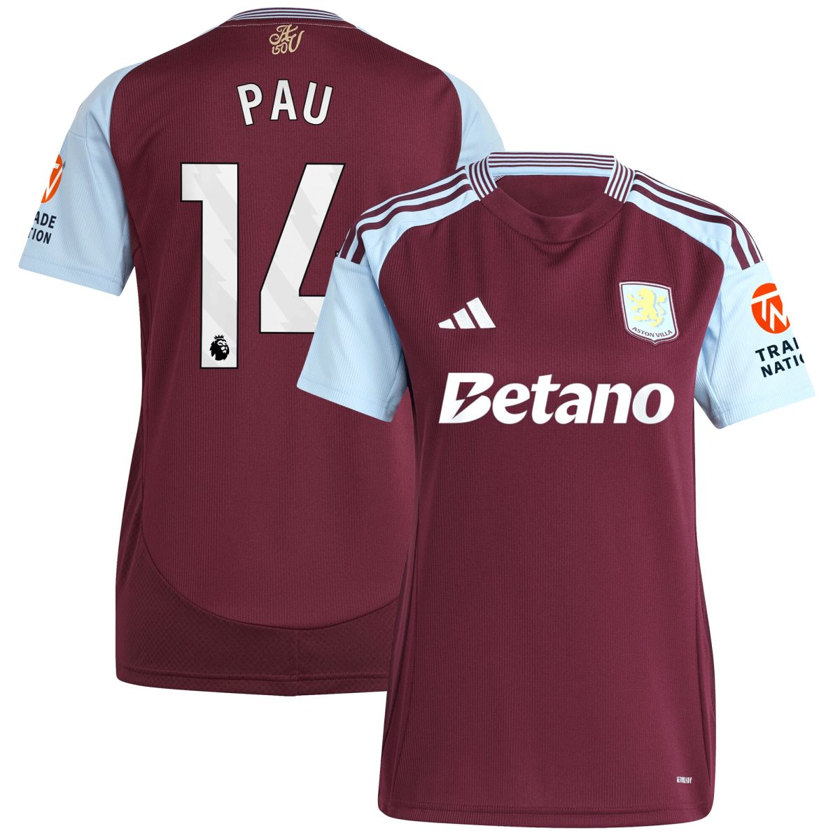 Explore the aston villa adidas home shirt 2024-25 – womens with pau 14 printing Collection of Aston Villa jerseys. Authentic, high-quality football shirts for every supporter, available worldwide.