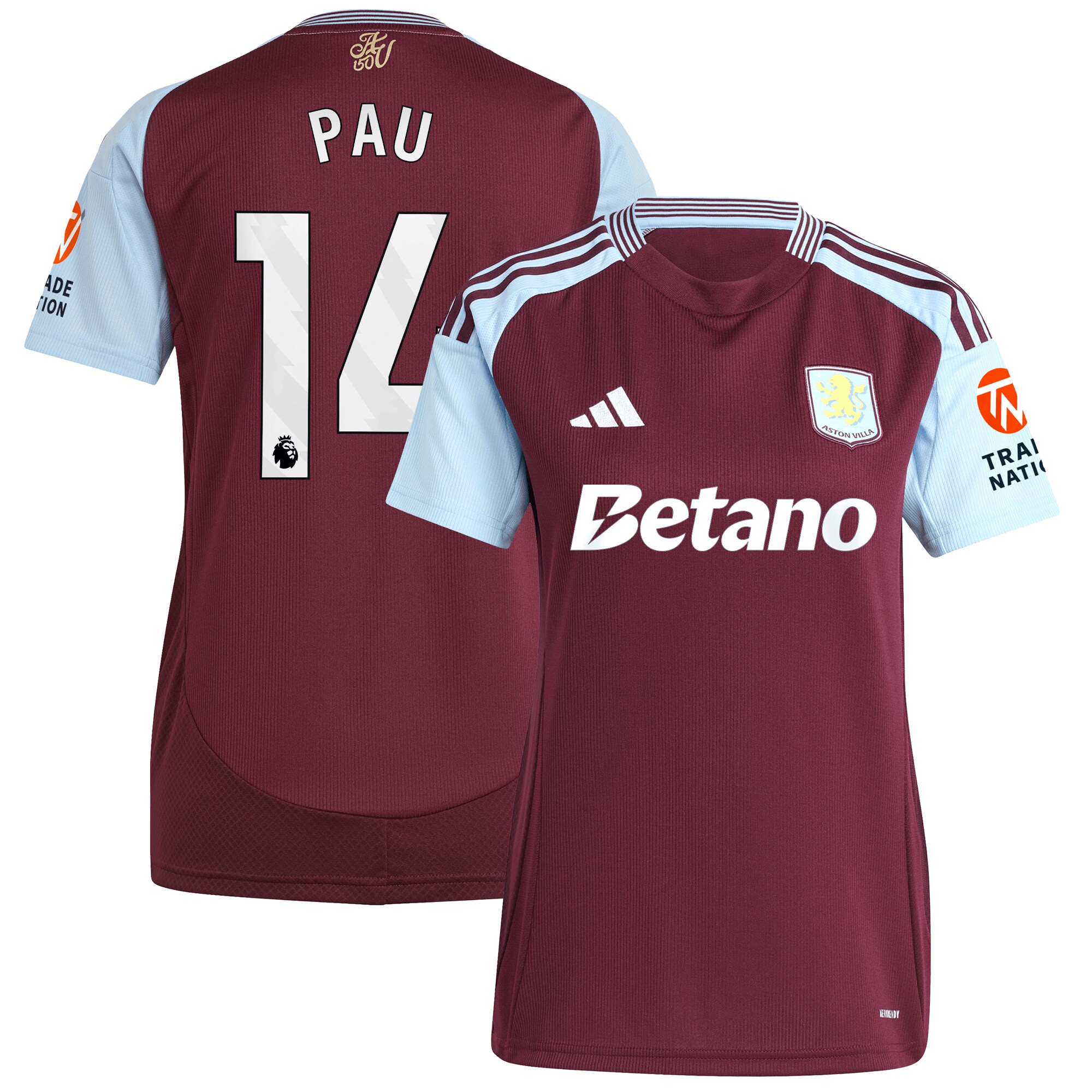 Explore the aston villa adidas home shirt 2024-25 – womens with pau 14 printing Collection of Aston Villa jerseys. Authentic, high-quality football shirts for every supporter, available worldwide.
