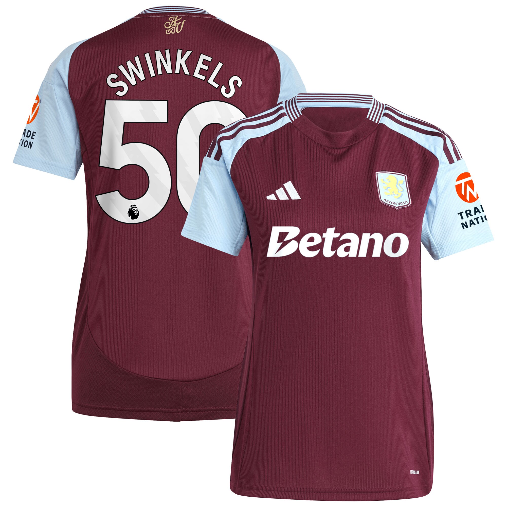 Explore the aston villa adidas home shirt 2024-25 – womens with swinkels 50 printing Collection of Aston Villa jerseys. Authentic, high-quality football shirts for every supporter, available worldwide.