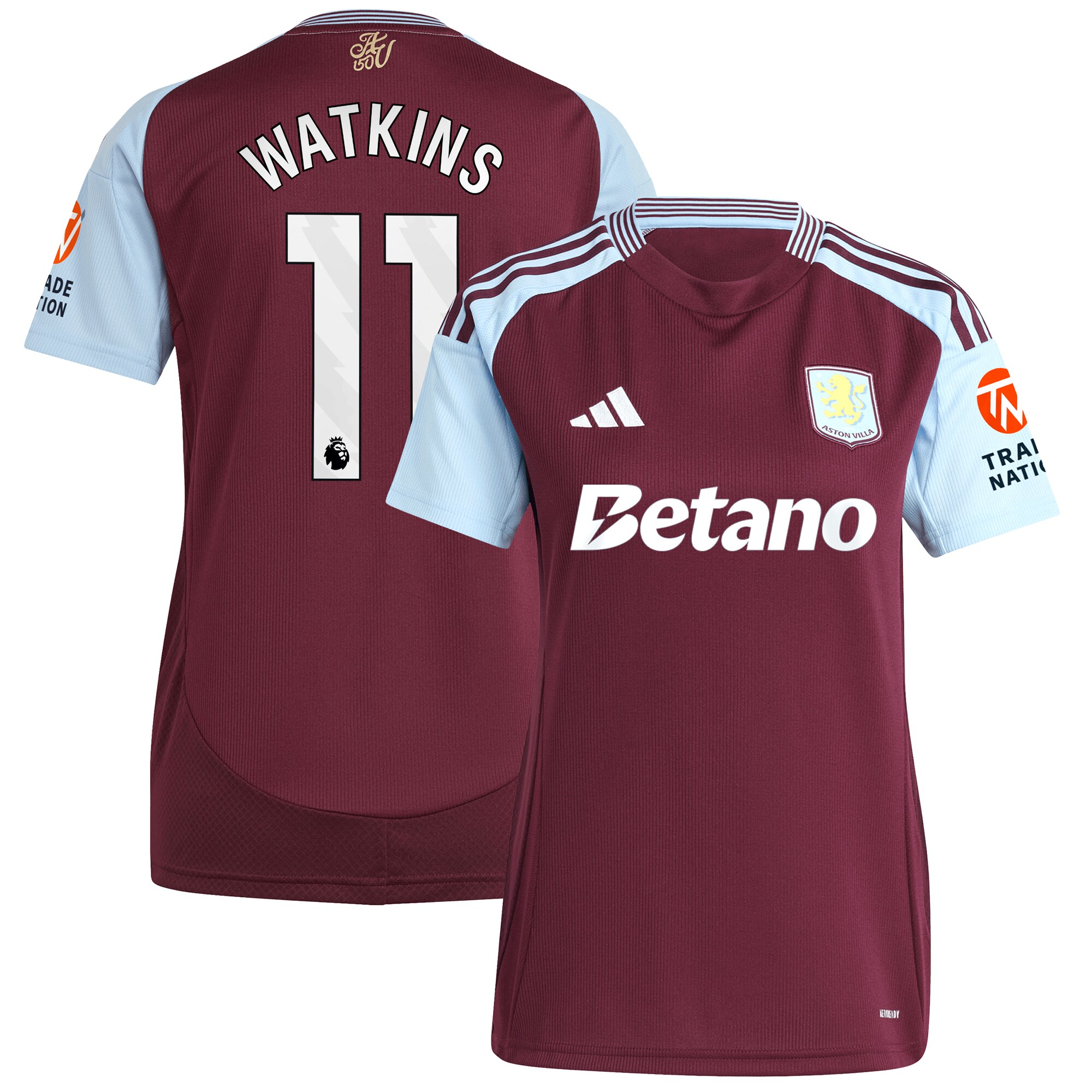 Explore the aston villa adidas home shirt 2024-25 – womens with watkins 11 printing Collection of Aston Villa jerseys. Authentic, high-quality football shirts for every supporter, available worldwide.