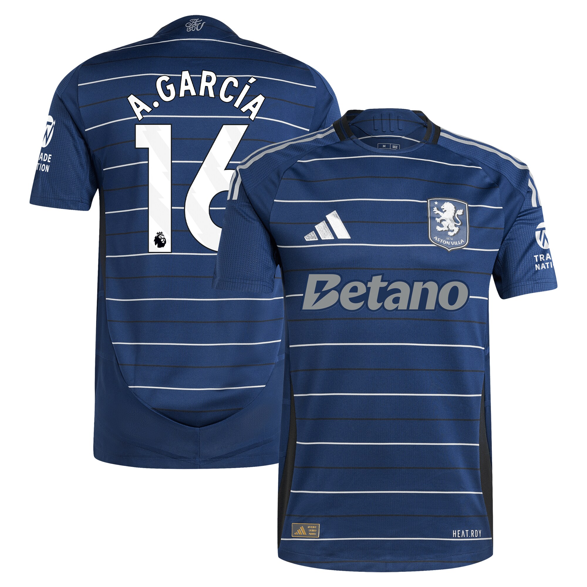 Explore the aston villa adidas third authentic shirt 2024-25 with a.garcía 16 printing Collection of Aston Villa jerseys. Authentic, high-quality football shirts for every supporter, available worldwide.
