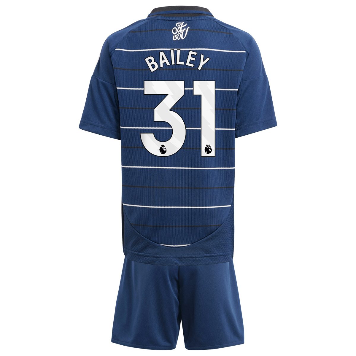 Explore the aston villa adidas third minikit 2024-25 with bailey 31 printing Collection of Aston Villa jerseys. Authentic, high-quality football shirts for every supporter, available worldwide.