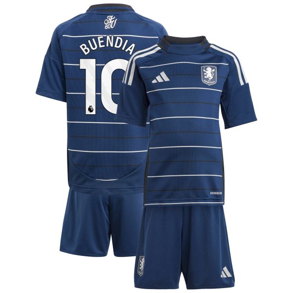 Explore the aston villa adidas third minikit 2024-25 with buendia 10 printing Collection of Aston Villa jerseys. Authentic, high-quality football shirts for every supporter, available worldwide.