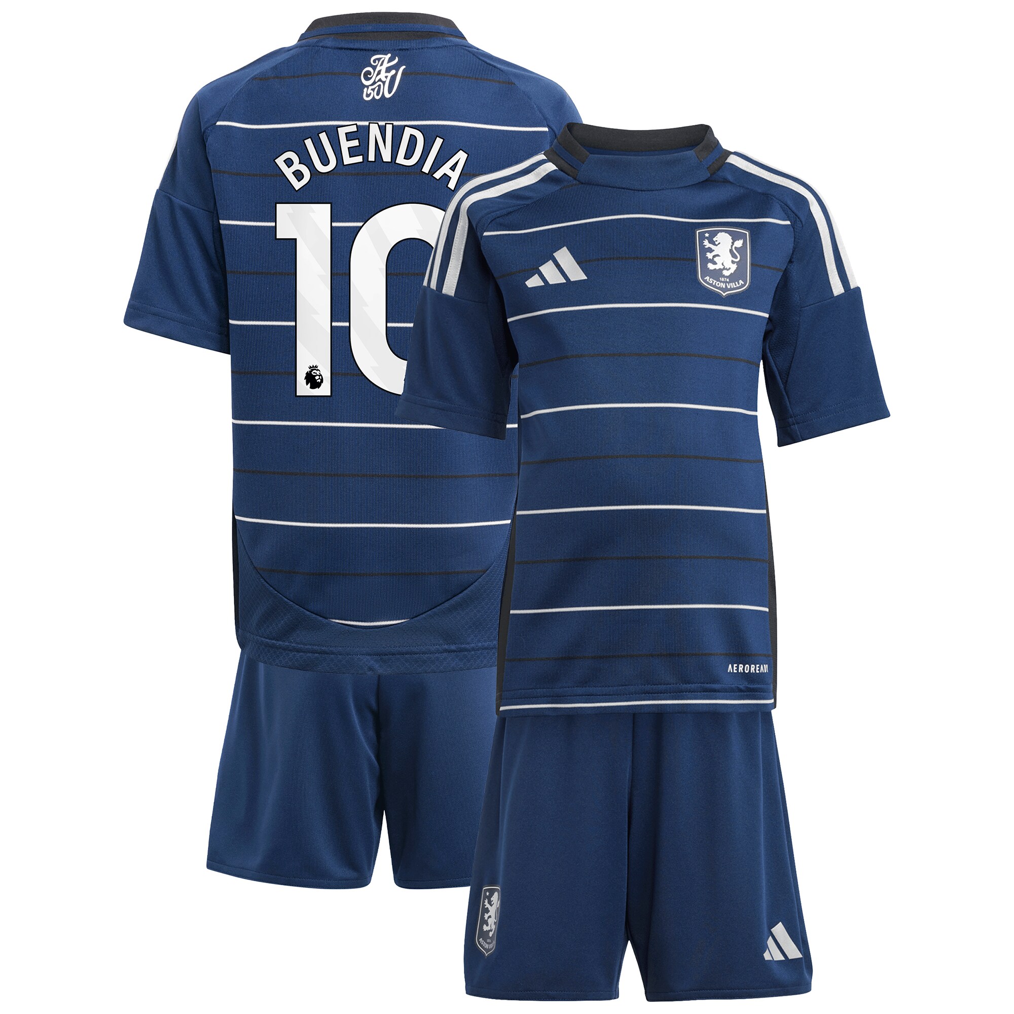 Explore the aston villa adidas third minikit 2024-25 with buendia 10 printing Collection of Aston Villa jerseys. Authentic, high-quality football shirts for every supporter, available worldwide.