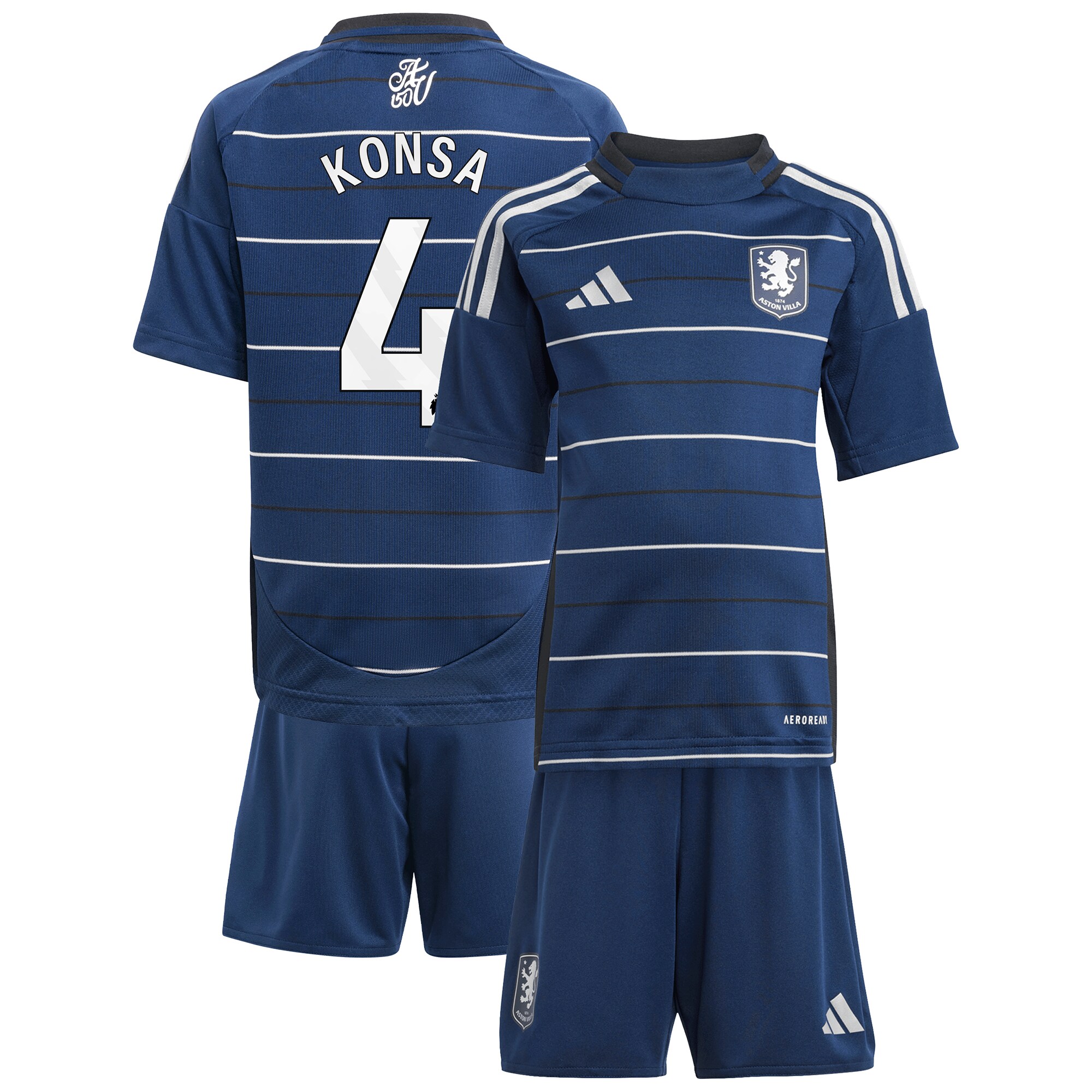 Explore the aston villa adidas third minikit 2024-25 with konsa 4 printing Collection of Aston Villa jerseys. Authentic, high-quality football shirts for every supporter, available worldwide.