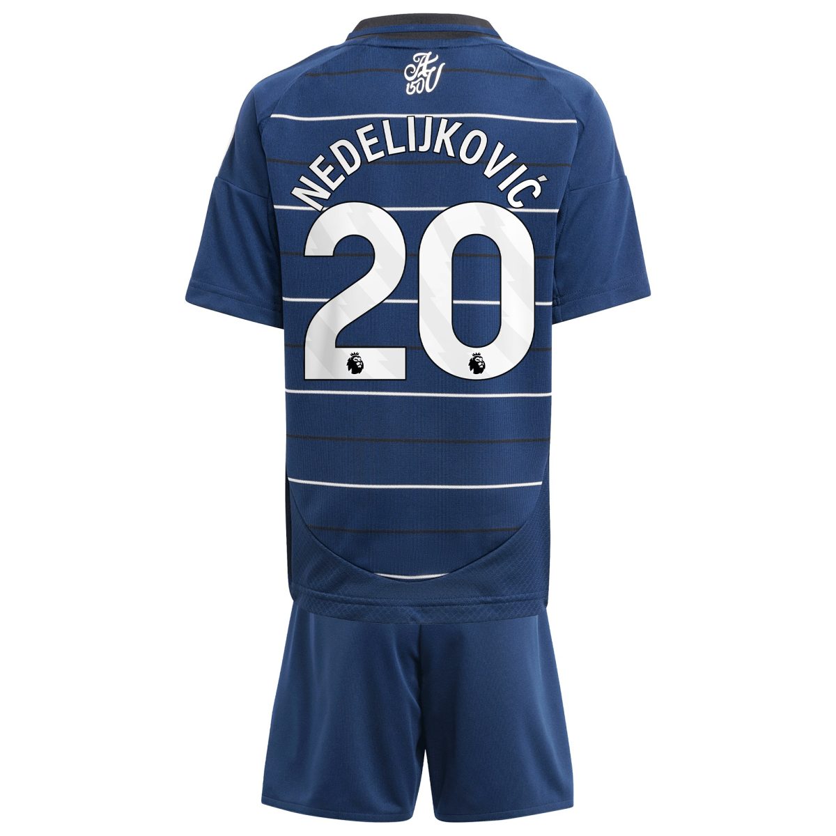 Explore the aston villa adidas third minikit 2024-25 with nedeljković 20 printing Collection of Aston Villa jerseys. Authentic, high-quality football shirts for every supporter, available worldwide.