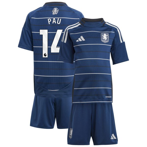 Explore the aston villa adidas third minikit 2024-25 with pau 14 printing Collection of Aston Villa jerseys. Authentic, high-quality football shirts for every supporter, available worldwide.