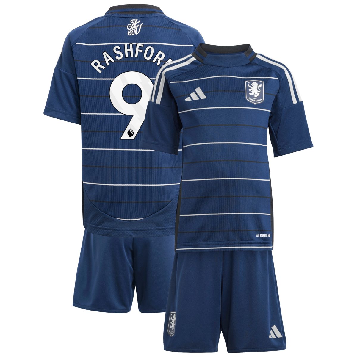 Explore the aston villa adidas third minikit 2024-25 with rashford 9 printing Collection of Aston Villa jerseys. Authentic, high-quality football shirts for every supporter, available worldwide.