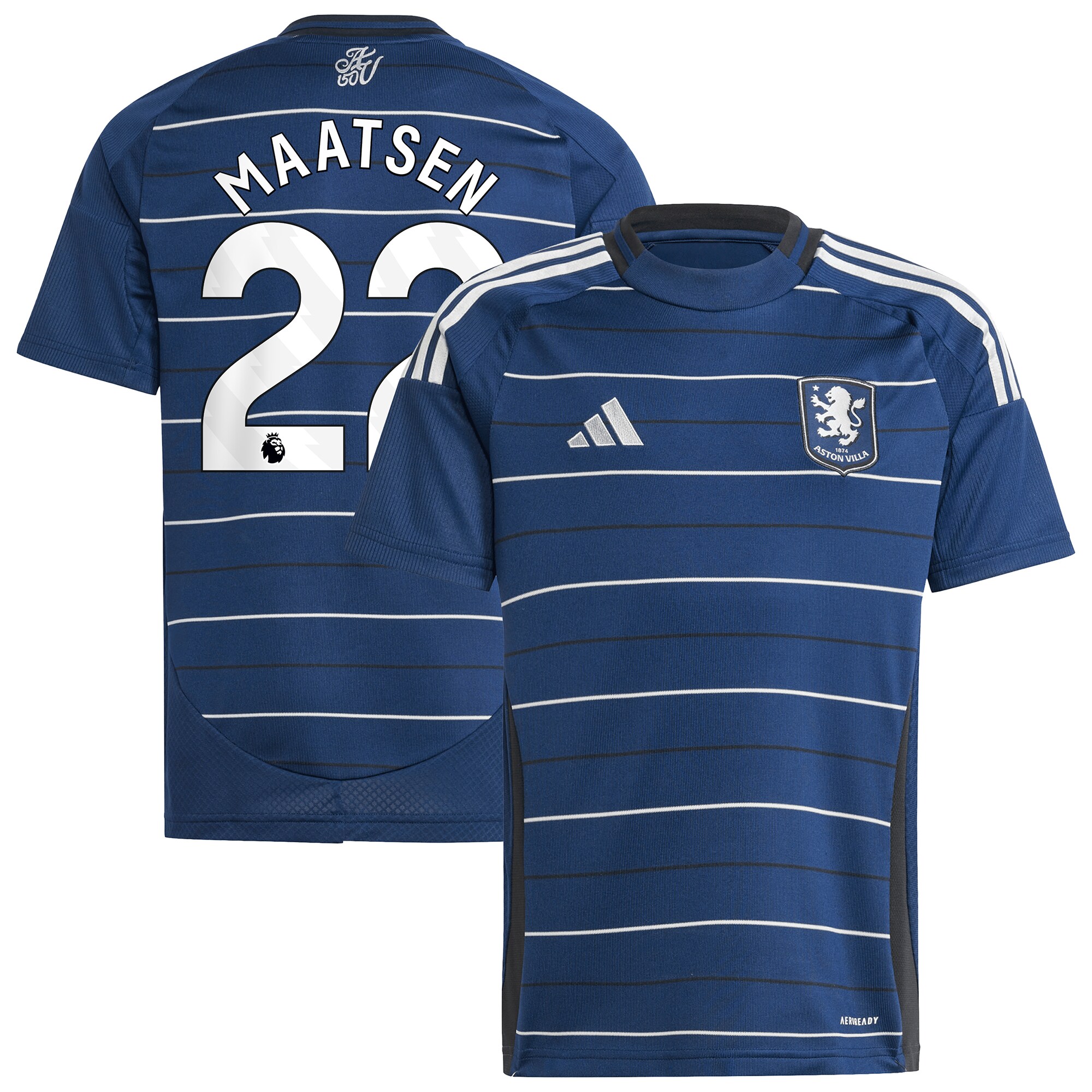 Explore the aston villa adidas third shirt 2024-25 – kids with maatsen 22 printing Collection of Aston Villa jerseys. Authentic, high-quality football shirts for every supporter, available worldwide.
