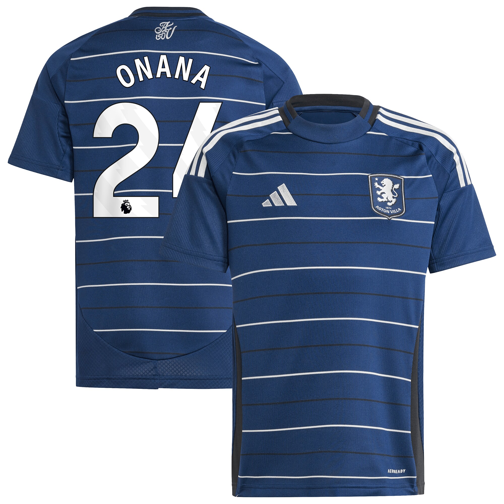 Explore the aston villa adidas third shirt 2024-25 – kids with onana 24 printing Collection of Aston Villa jerseys. Authentic, high-quality football shirts for every supporter, available worldwide.